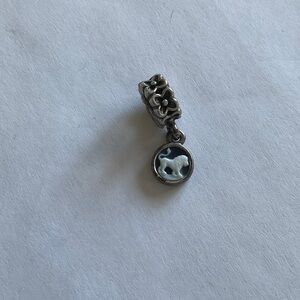 Pandora Sterling Silver Retired Leo Charm with Blue Accent